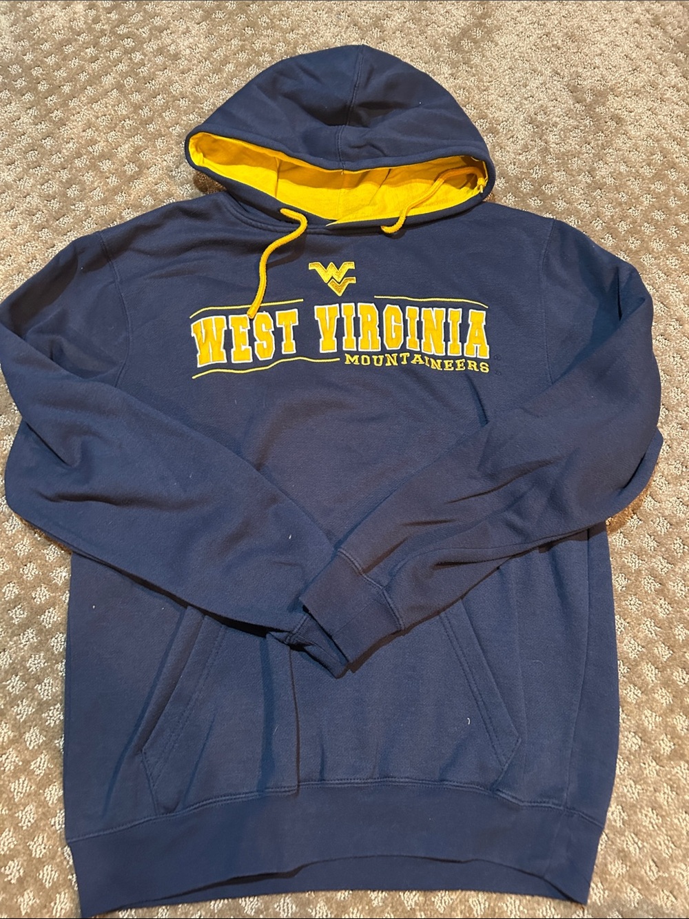Colosseum Navy & Gold West Virginia Hooded Sweatshirt
